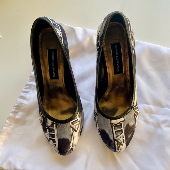 Sergio Bustamante Whimsical Artsy Boho Classic Pumps Size 7 - Picture 7 of 16